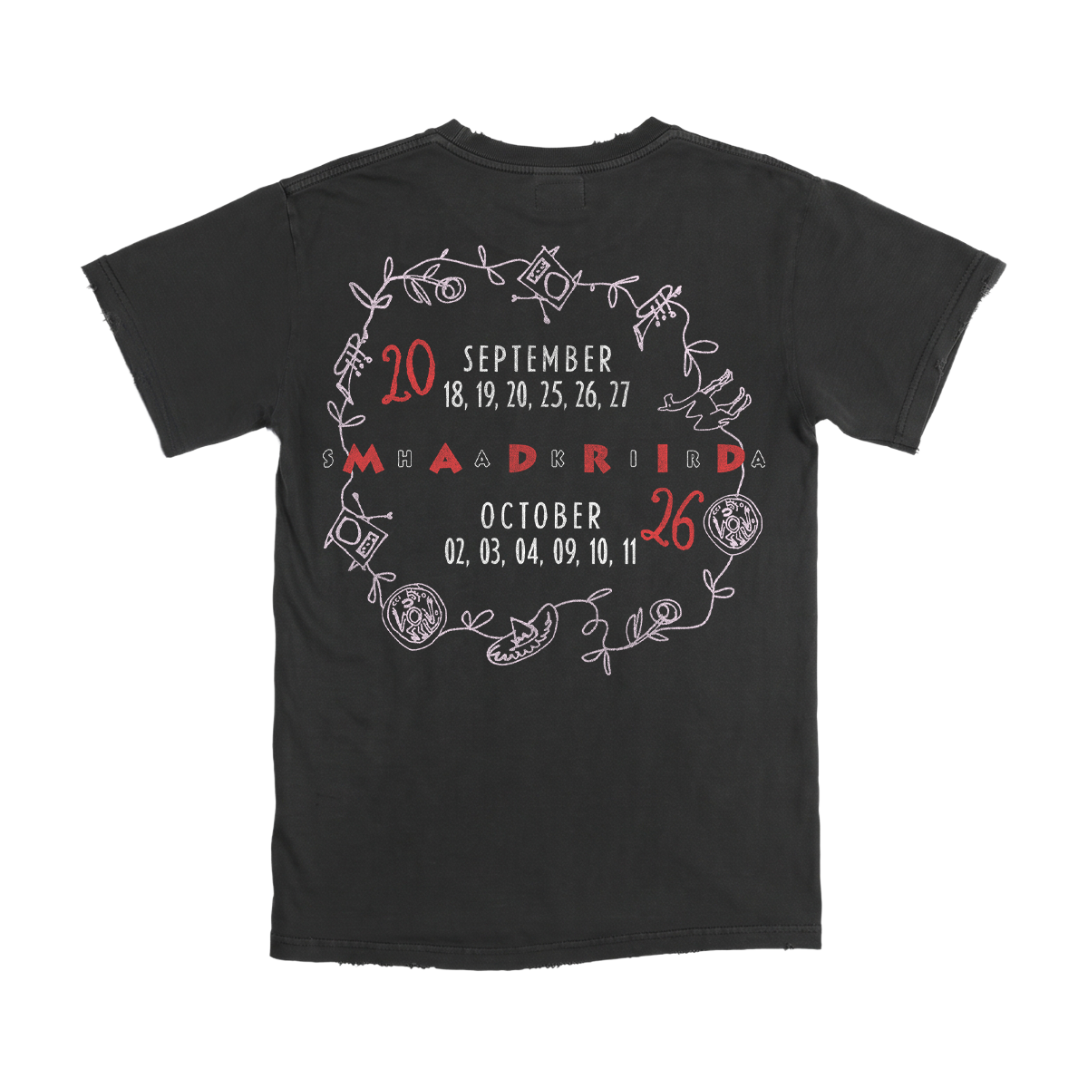 Camiseta negra Throwback desgastada Dell Rose 26