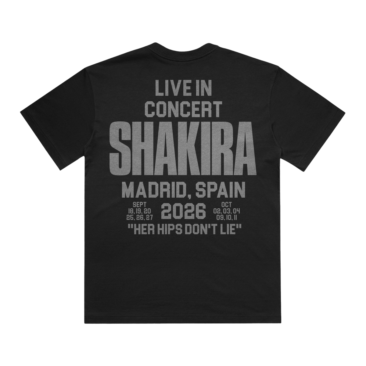 Camiseta negra LMYNL Shakira In Concert