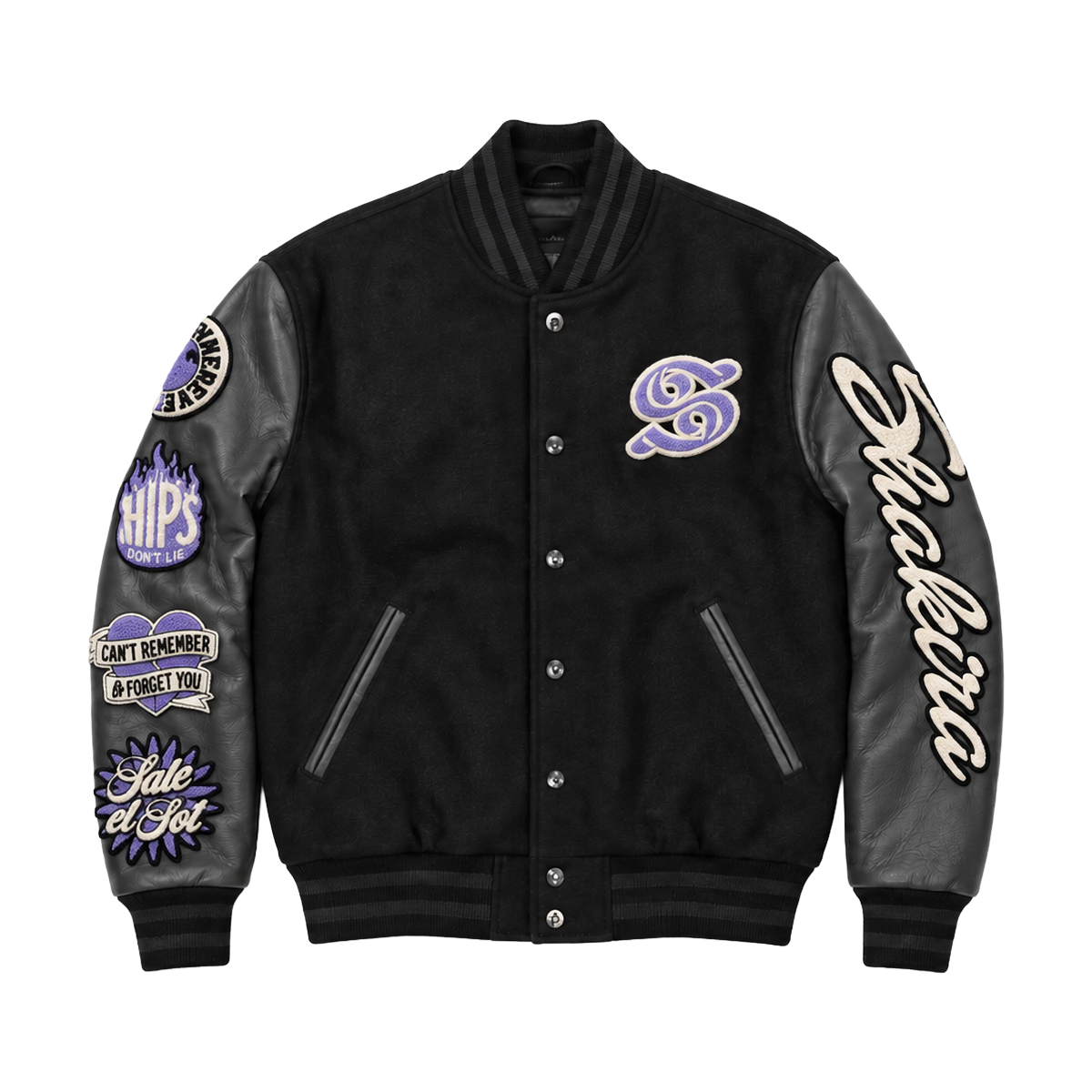 Chaqueta Shakira varsity negra 