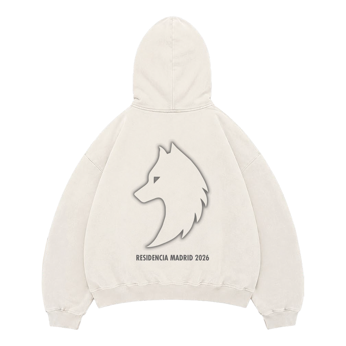 Sudadera con capucha crema Wolf