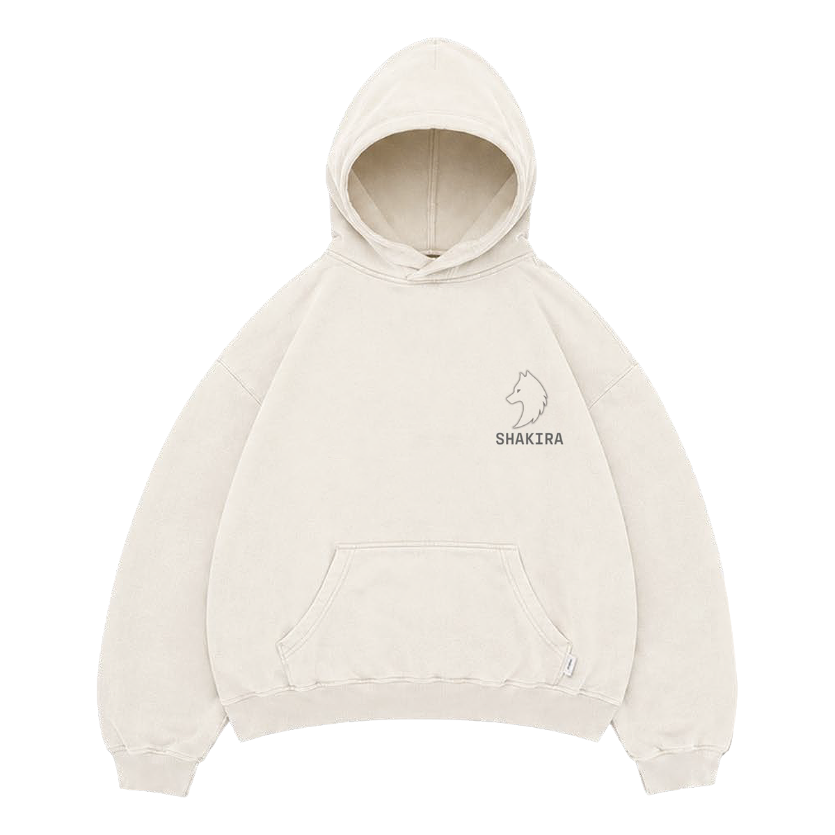 Sudadera con capucha crema Wolf