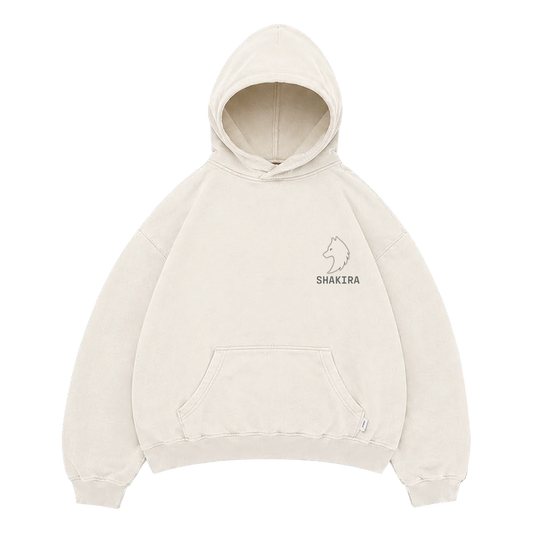 Sudadera con capucha crema Wolf