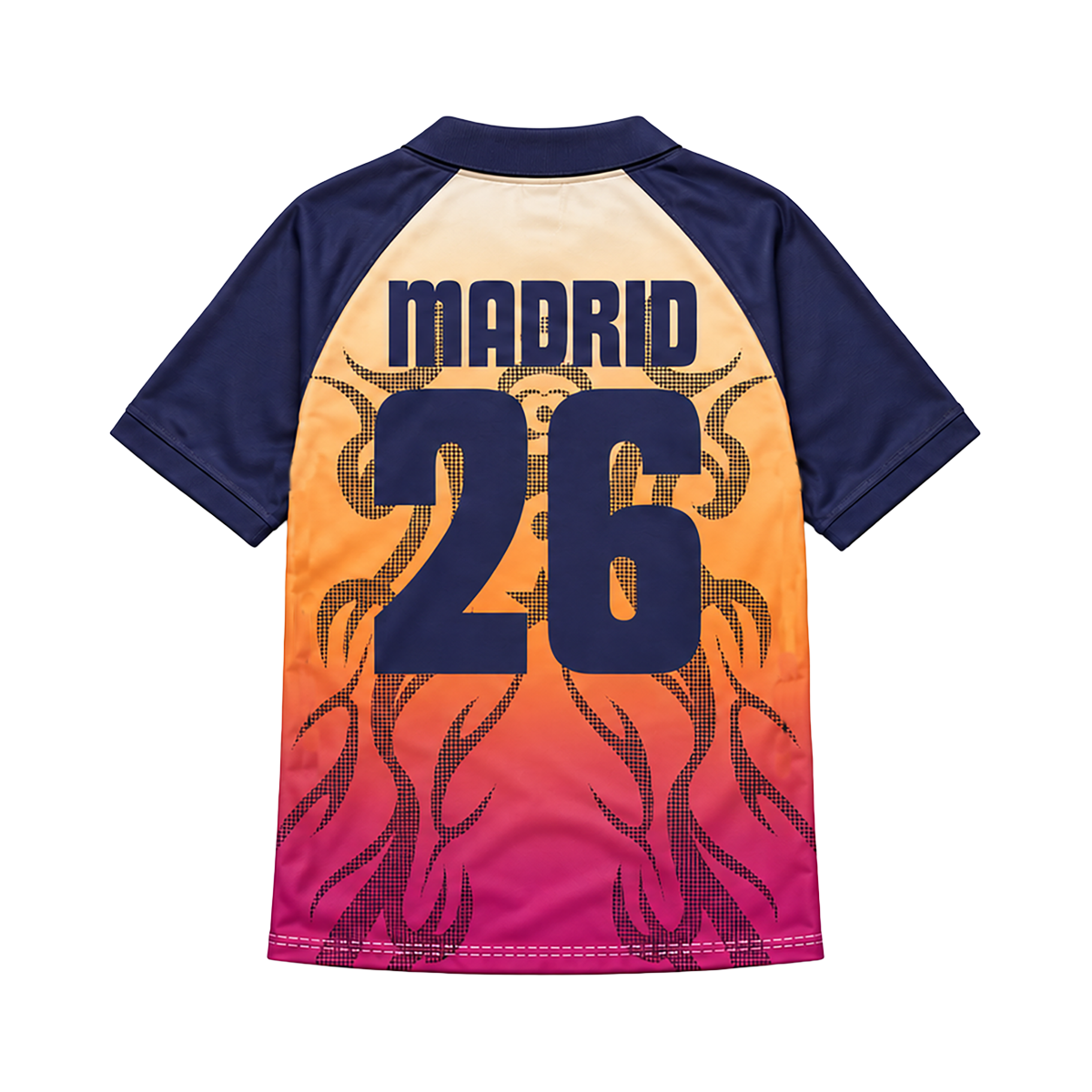 Camiseta de fútbol azul marino degradada