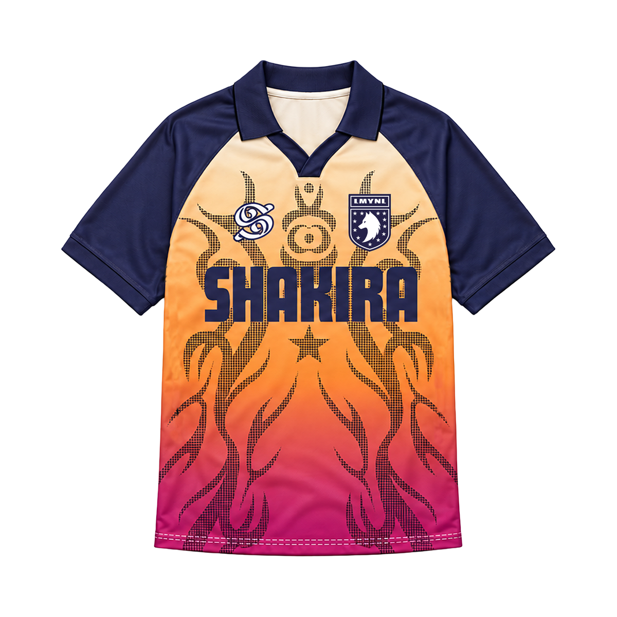Camiseta de fútbol azul marino degradada
