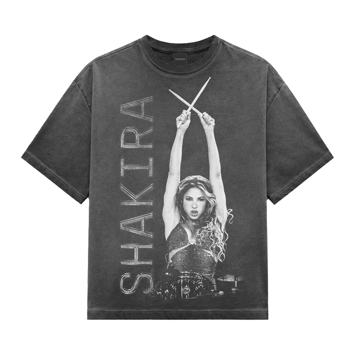 Camiseta gris carbón lavada Shakira Photo & Tour Dates