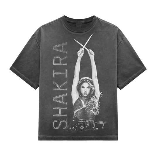 Camiseta gris carbón lavada Shakira Photo & Tour Dates